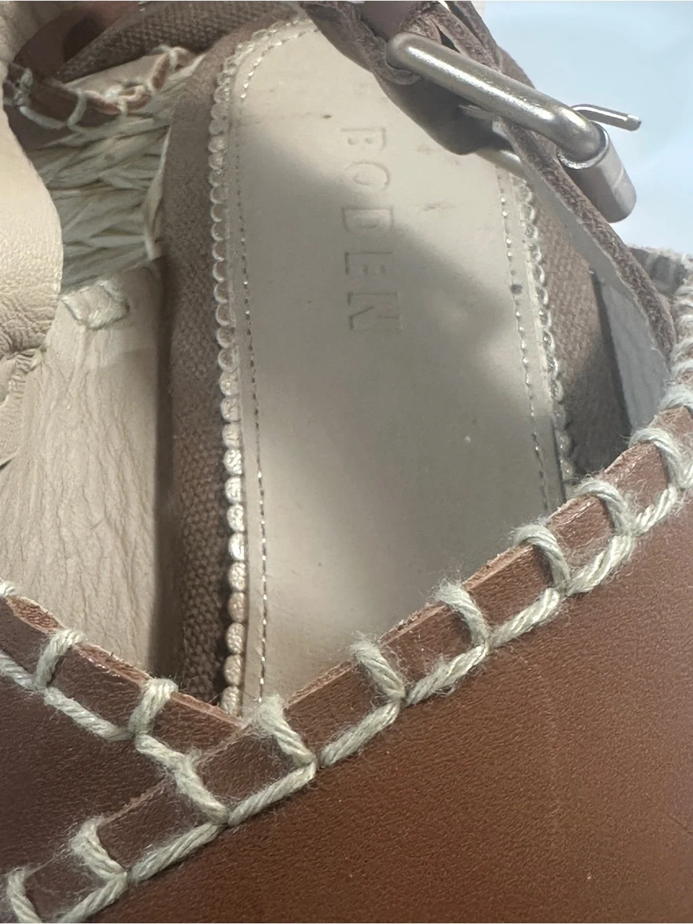 Boden Made in Spain Leather Espadrille Wedges US 10 EU41